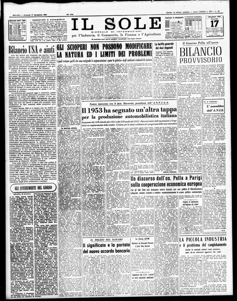 Il sole : giornale commerciale, agricolo, industriale... : organo ufficiale della Camera di commercio e industria di Milano ...