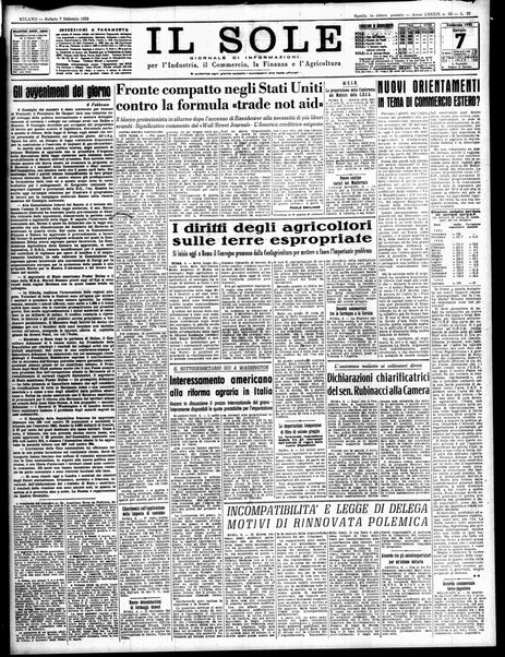 Il sole : giornale commerciale, agricolo, industriale... : organo ufficiale della Camera di commercio e industria di Milano ...