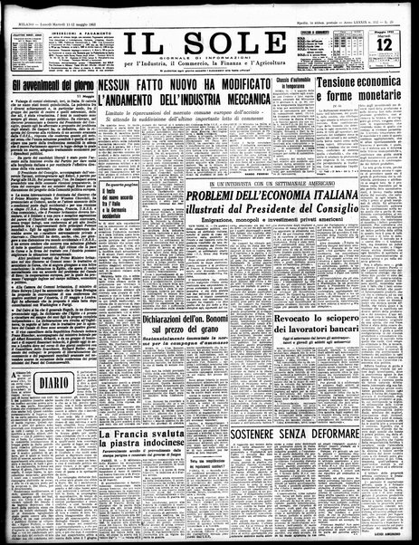 Il sole : giornale commerciale, agricolo, industriale... : organo ufficiale della Camera di commercio e industria di Milano ...