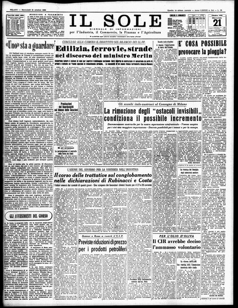 Il sole : giornale commerciale, agricolo, industriale... : organo ufficiale della Camera di commercio e industria di Milano ...