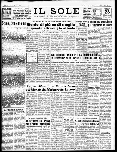 Il sole : giornale commerciale, agricolo, industriale... : organo ufficiale della Camera di commercio e industria di Milano ...