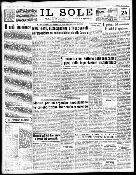 Il sole : giornale commerciale, agricolo, industriale... : organo ufficiale della Camera di commercio e industria di Milano ...