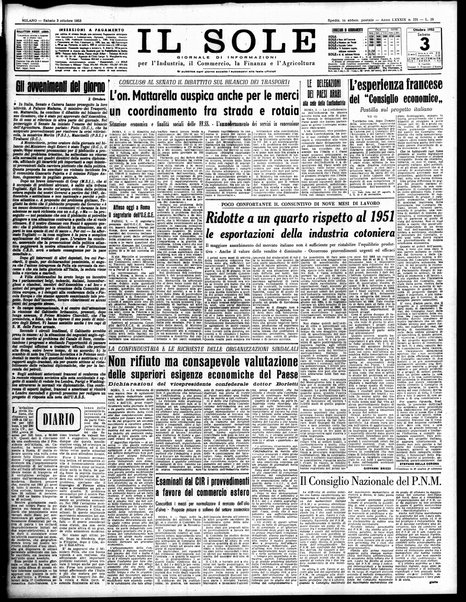 Il sole : giornale commerciale, agricolo, industriale... : organo ufficiale della Camera di commercio e industria di Milano ...