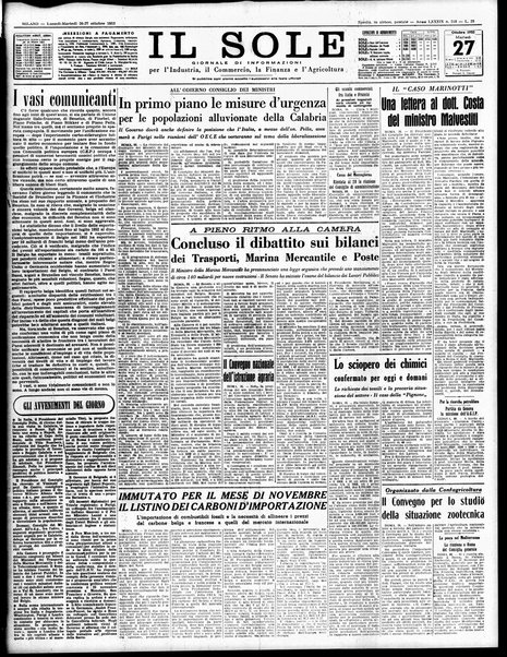 Il sole : giornale commerciale, agricolo, industriale... : organo ufficiale della Camera di commercio e industria di Milano ...