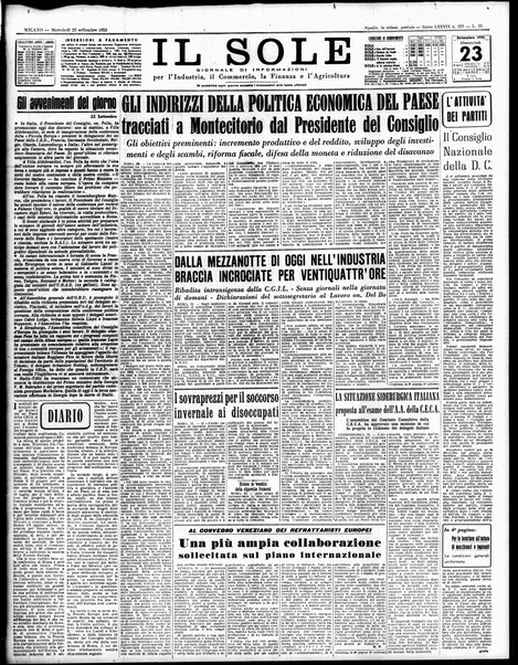 Il sole : giornale commerciale, agricolo, industriale... : organo ufficiale della Camera di commercio e industria di Milano ...