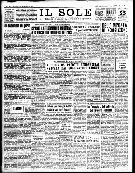 Il sole : giornale commerciale, agricolo, industriale... : organo ufficiale della Camera di commercio e industria di Milano ...