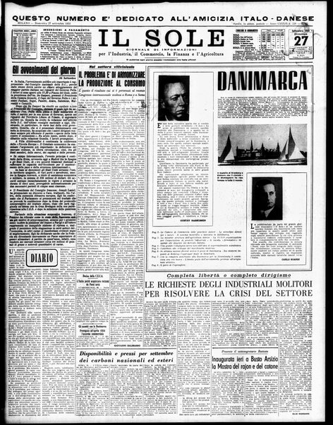 Il sole : giornale commerciale, agricolo, industriale... : organo ufficiale della Camera di commercio e industria di Milano ...