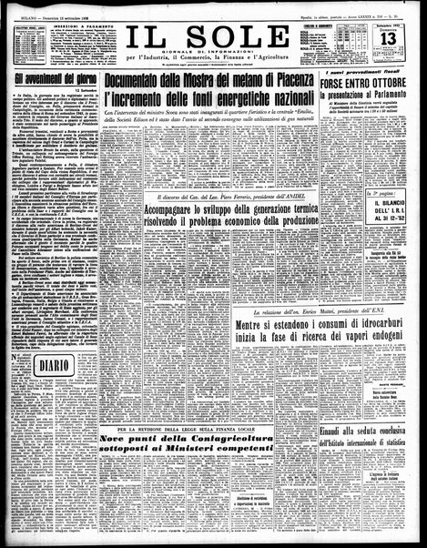 Il sole : giornale commerciale, agricolo, industriale... : organo ufficiale della Camera di commercio e industria di Milano ...