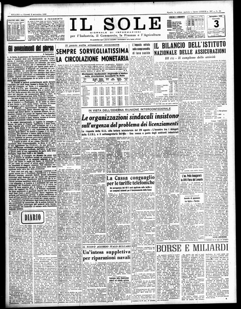 Il sole : giornale commerciale, agricolo, industriale... : organo ufficiale della Camera di commercio e industria di Milano ...