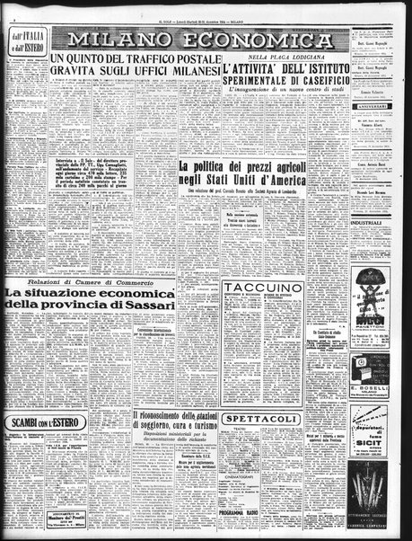 Il sole : giornale commerciale, agricolo, industriale... : organo ufficiale della Camera di commercio e industria di Milano ...