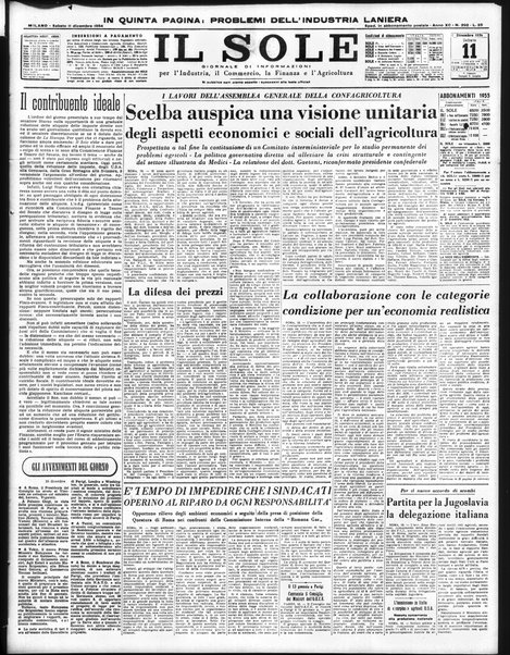 Il sole : giornale commerciale, agricolo, industriale... : organo ufficiale della Camera di commercio e industria di Milano ...