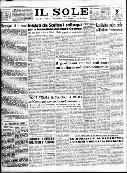 Il sole : giornale commerciale, agricolo, industriale... : organo ufficiale della Camera di commercio e industria di Milano ...