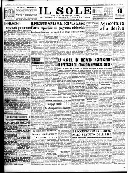 Il sole : giornale commerciale, agricolo, industriale... : organo ufficiale della Camera di commercio e industria di Milano ...