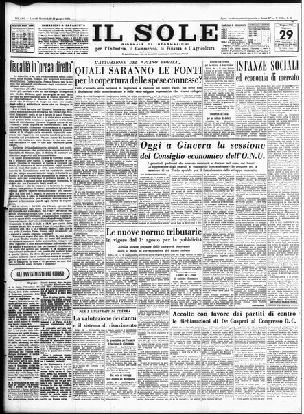 Il sole : giornale commerciale, agricolo, industriale... : organo ufficiale della Camera di commercio e industria di Milano ...