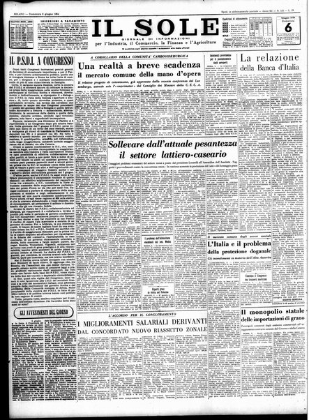 Il sole : giornale commerciale, agricolo, industriale... : organo ufficiale della Camera di commercio e industria di Milano ...