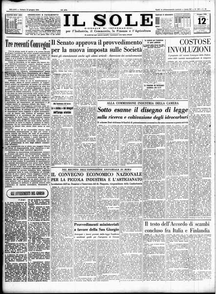 Il sole : giornale commerciale, agricolo, industriale... : organo ufficiale della Camera di commercio e industria di Milano ...