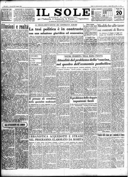 Il sole : giornale commerciale, agricolo, industriale... : organo ufficiale della Camera di commercio e industria di Milano ...