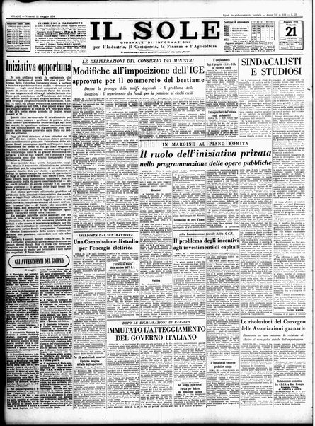 Il sole : giornale commerciale, agricolo, industriale... : organo ufficiale della Camera di commercio e industria di Milano ...