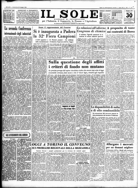 Il sole : giornale commerciale, agricolo, industriale... : organo ufficiale della Camera di commercio e industria di Milano ...