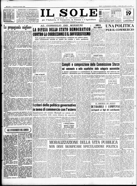 Il sole : giornale commerciale, agricolo, industriale... : organo ufficiale della Camera di commercio e industria di Milano ...