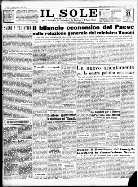 Il sole : giornale commerciale, agricolo, industriale... : organo ufficiale della Camera di commercio e industria di Milano ...