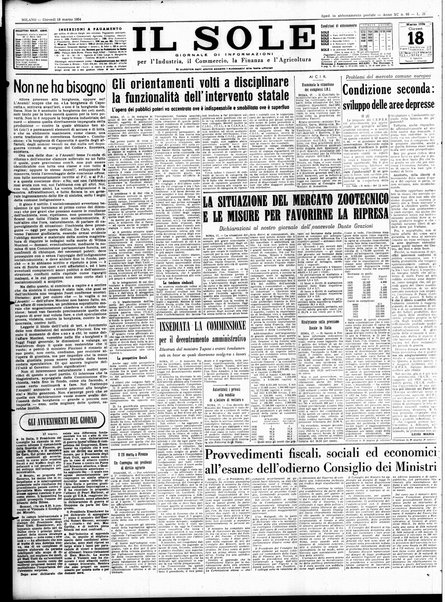 Il sole : giornale commerciale, agricolo, industriale... : organo ufficiale della Camera di commercio e industria di Milano ...