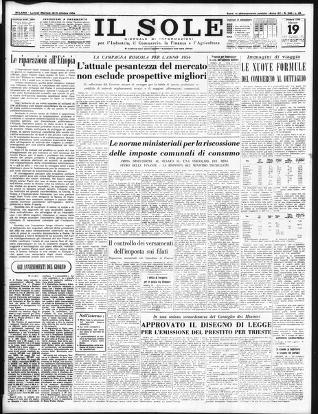 Il sole : giornale commerciale, agricolo, industriale... : organo ufficiale della Camera di commercio e industria di Milano ...