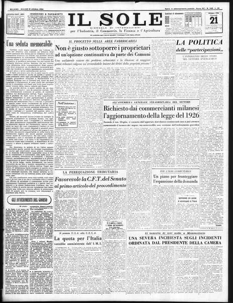 Il sole : giornale commerciale, agricolo, industriale... : organo ufficiale della Camera di commercio e industria di Milano ...