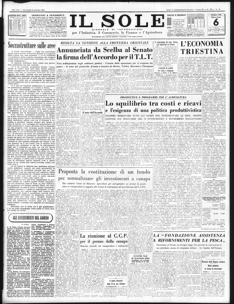 Il sole : giornale commerciale, agricolo, industriale... : organo ufficiale della Camera di commercio e industria di Milano ...