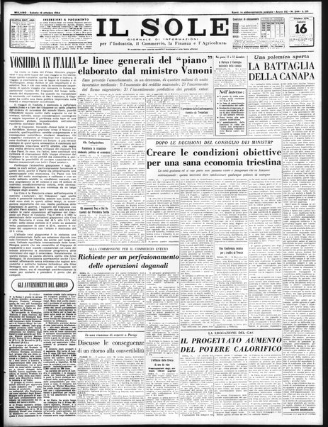 Il sole : giornale commerciale, agricolo, industriale... : organo ufficiale della Camera di commercio e industria di Milano ...