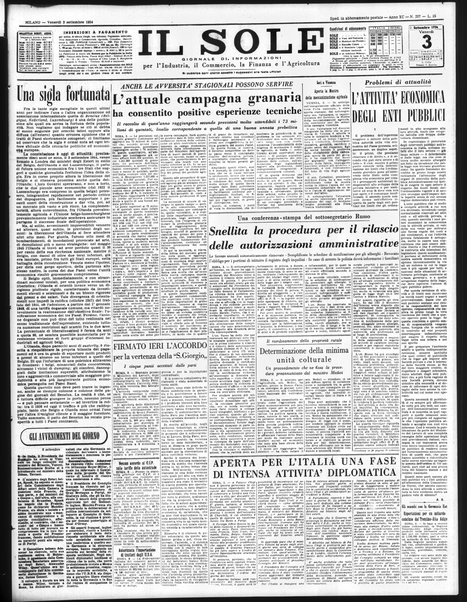 Il sole : giornale commerciale, agricolo, industriale... : organo ufficiale della Camera di commercio e industria di Milano ...