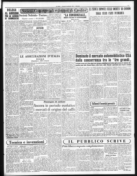 Il sole : giornale commerciale, agricolo, industriale... : organo ufficiale della Camera di commercio e industria di Milano ...