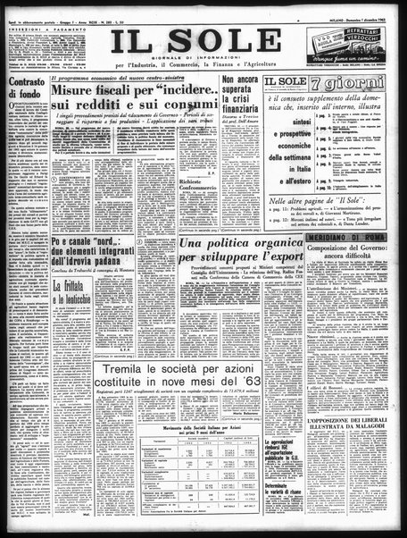 Il sole : giornale commerciale, agricolo, industriale... : organo ufficiale della Camera di commercio e industria di Milano ...