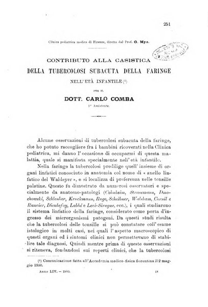 Lo sperimentale ovvero giornale critico di medicina e chirurgia per servire ai bisogni dell'arte salutare