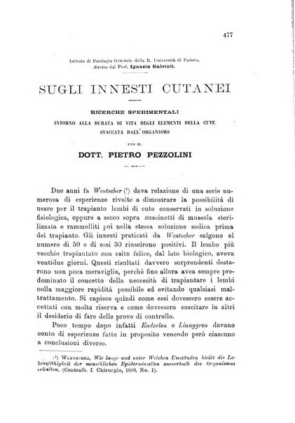 Lo sperimentale ovvero giornale critico di medicina e chirurgia per servire ai bisogni dell'arte salutare