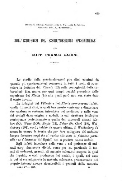 Lo sperimentale ovvero giornale critico di medicina e chirurgia per servire ai bisogni dell'arte salutare