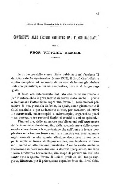 Lo sperimentale ovvero giornale critico di medicina e chirurgia per servire ai bisogni dell'arte salutare