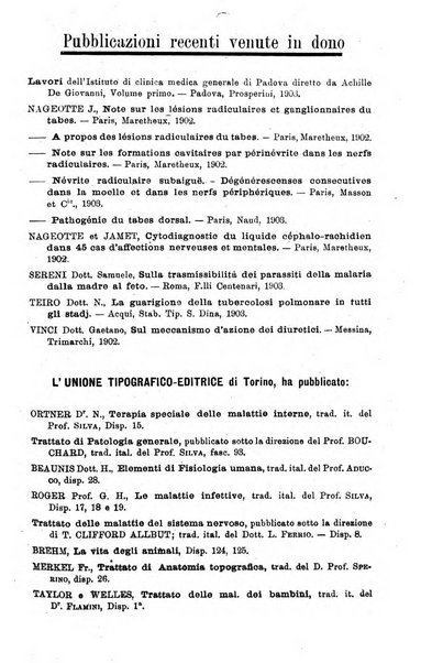 Lo sperimentale ovvero giornale critico di medicina e chirurgia per servire ai bisogni dell'arte salutare