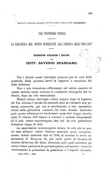 Lo sperimentale ovvero giornale critico di medicina e chirurgia per servire ai bisogni dell'arte salutare