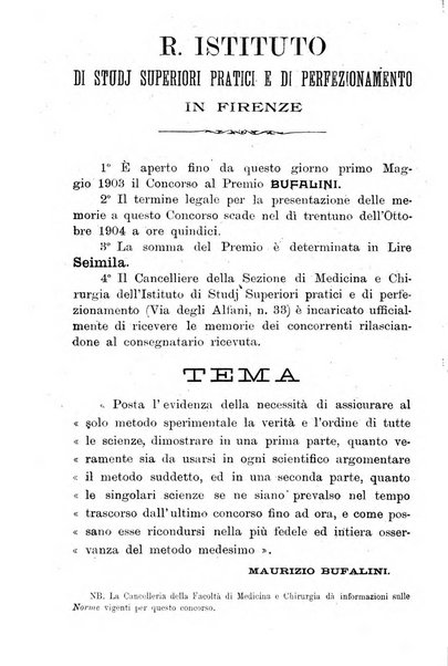 Lo sperimentale ovvero giornale critico di medicina e chirurgia per servire ai bisogni dell'arte salutare