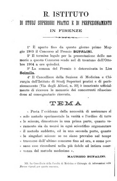 Lo sperimentale ovvero giornale critico di medicina e chirurgia per servire ai bisogni dell'arte salutare