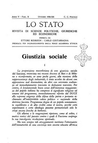 Lo Stato rivista di scienze politiche e giuridiche