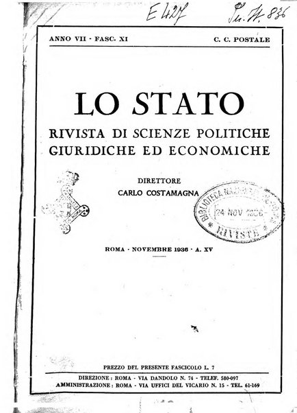 Lo Stato rivista di scienze politiche e giuridiche