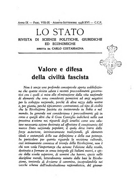 Lo Stato rivista di scienze politiche e giuridiche