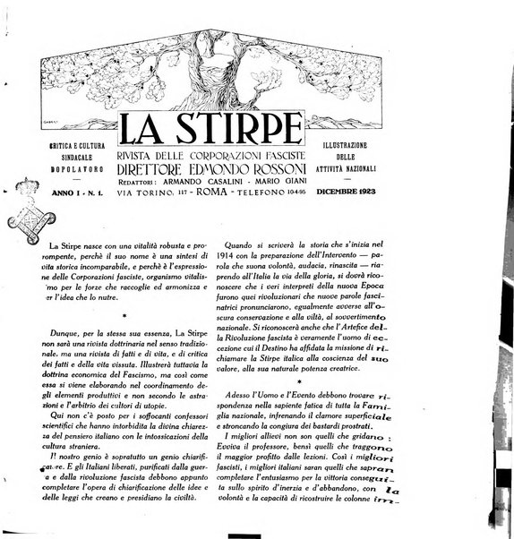 La stirpe rivista delle corporazioni fasciste