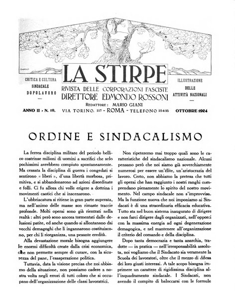 La stirpe rivista delle corporazioni fasciste