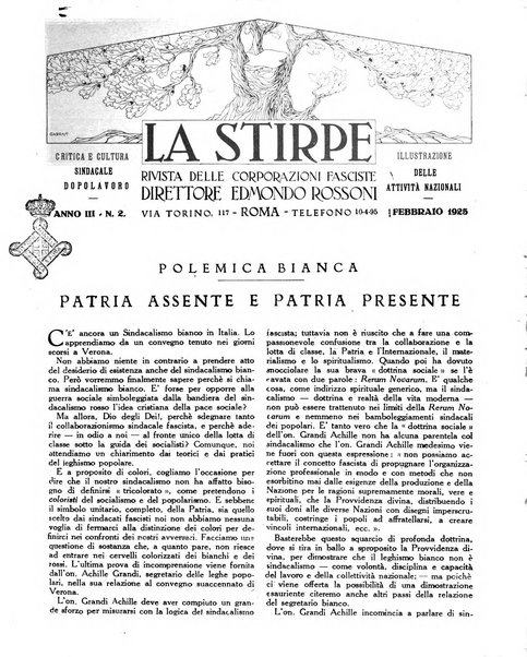 La stirpe rivista delle corporazioni fasciste