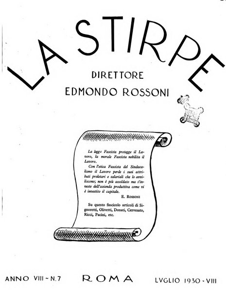 La stirpe rivista delle corporazioni fasciste