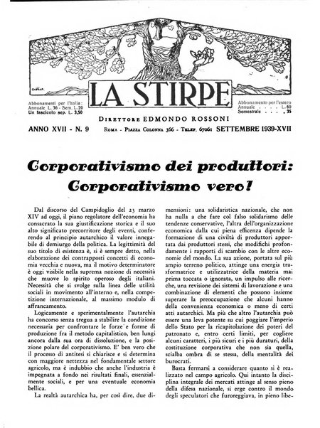 La stirpe rivista delle corporazioni fasciste