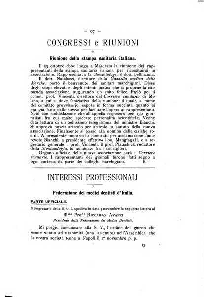 La stomatologia periodico mensile